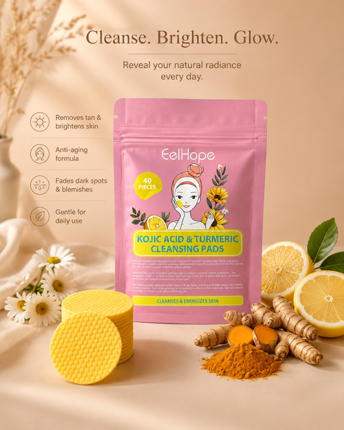 Shapenix Kojic Acid And Turmeric 40 Pieces Cleansing Pads Skin Brightening, Fades Dark Spots, Tan Remove, Anti-aging