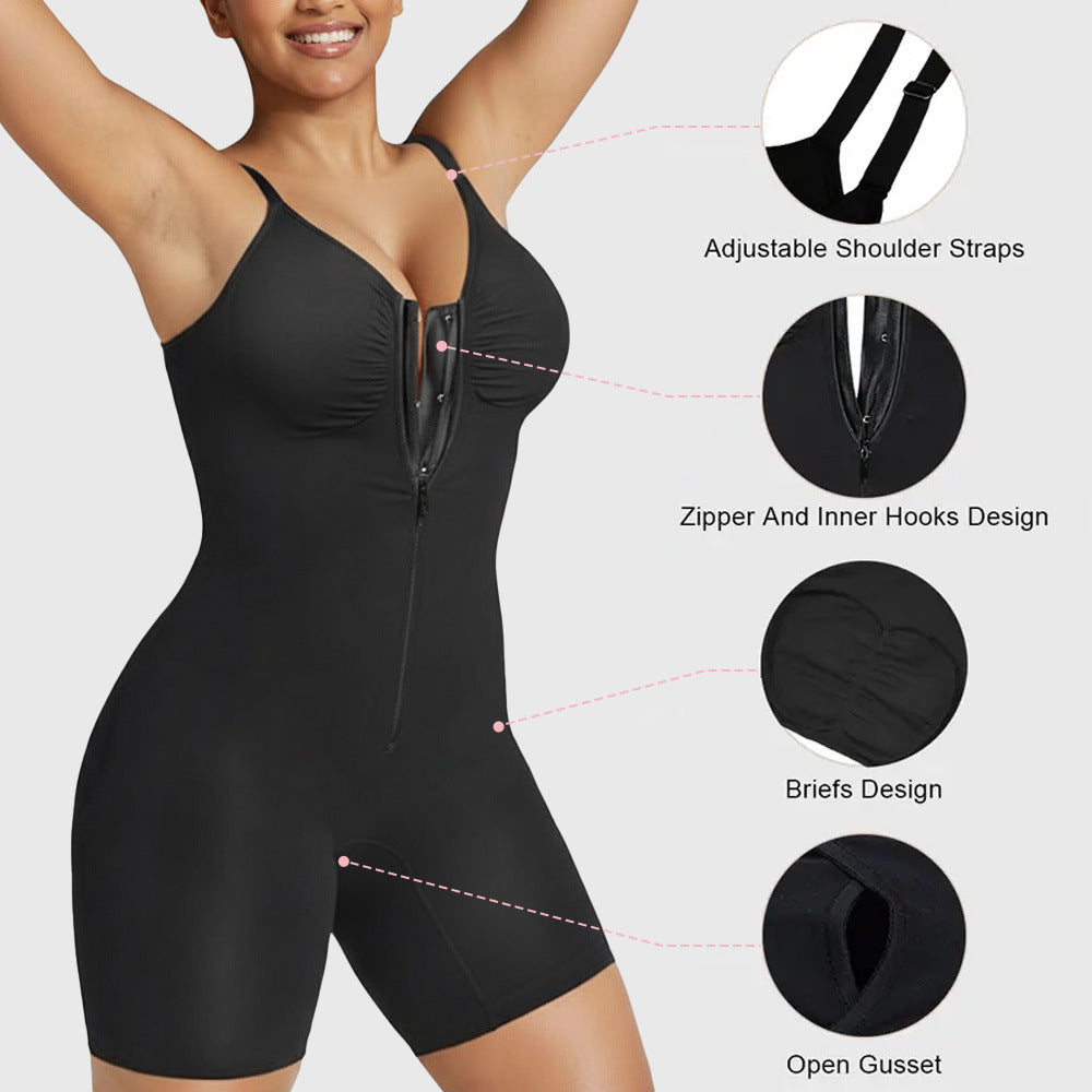 Shapenix Tummy Control Zip Sculpt Bodysuit