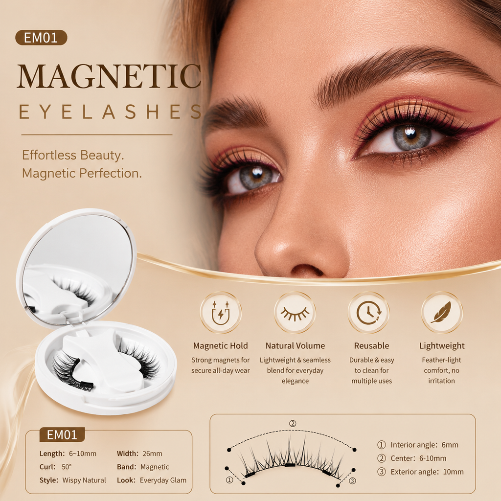 Faux Cils Magnétiques Shapenix Outils de Maquillage Naturel avec Applicateur
