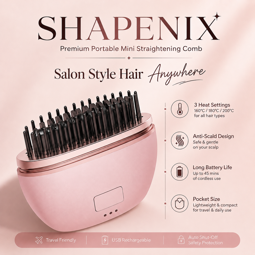 “PREMIUM” Shapenix Portable Mini Hair Straightening Comb