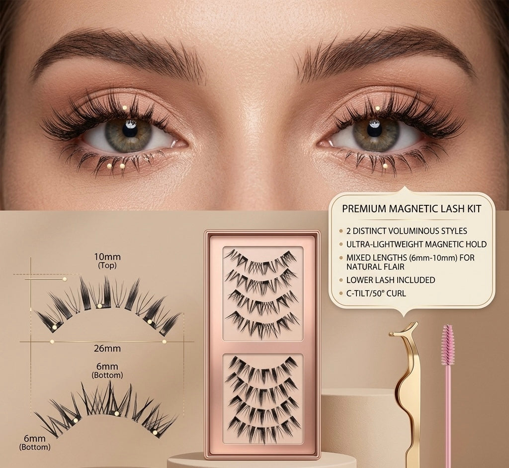Shapenix "MODERN" Deux Paires De Faux Cils Magnétiques