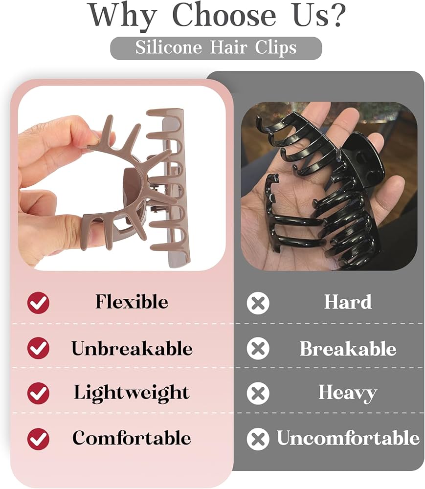 Shapenix Daily Used Soft Silicone Flexible Claw Clips