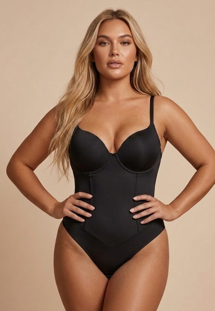 Shapenix Paded Tummy Control Thong Bodysuit