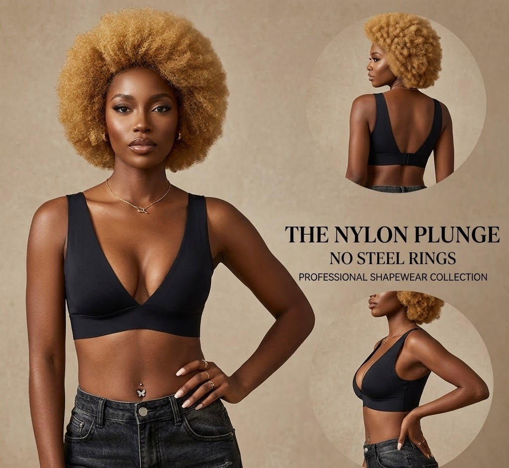 Shapenix Backless Nylon Seamless Deep V Shaping Bra