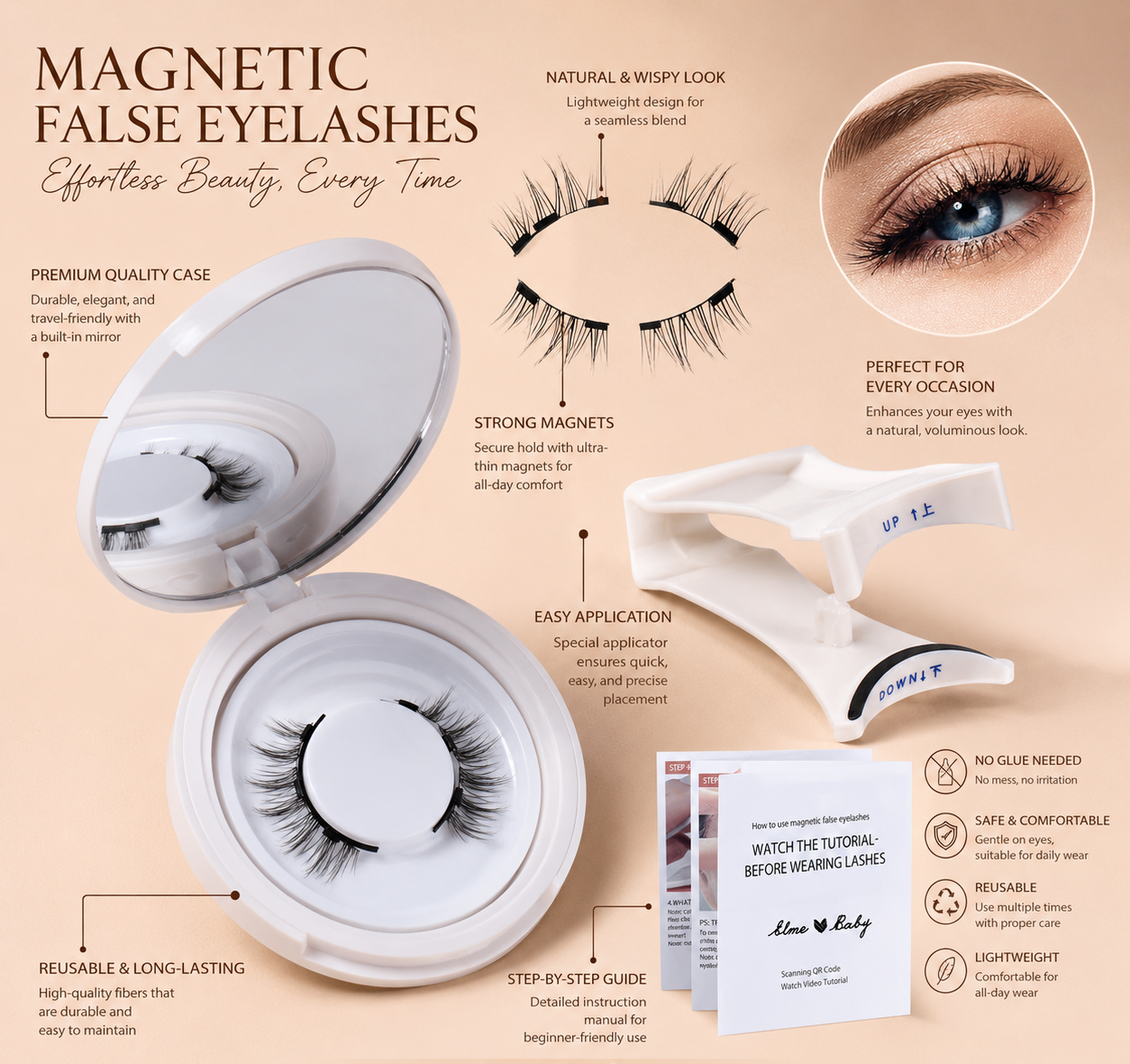 "PREMIUM" Shapenix Magnetic Suction False Eyelashes Little Devil Supernatural Magnet Suit