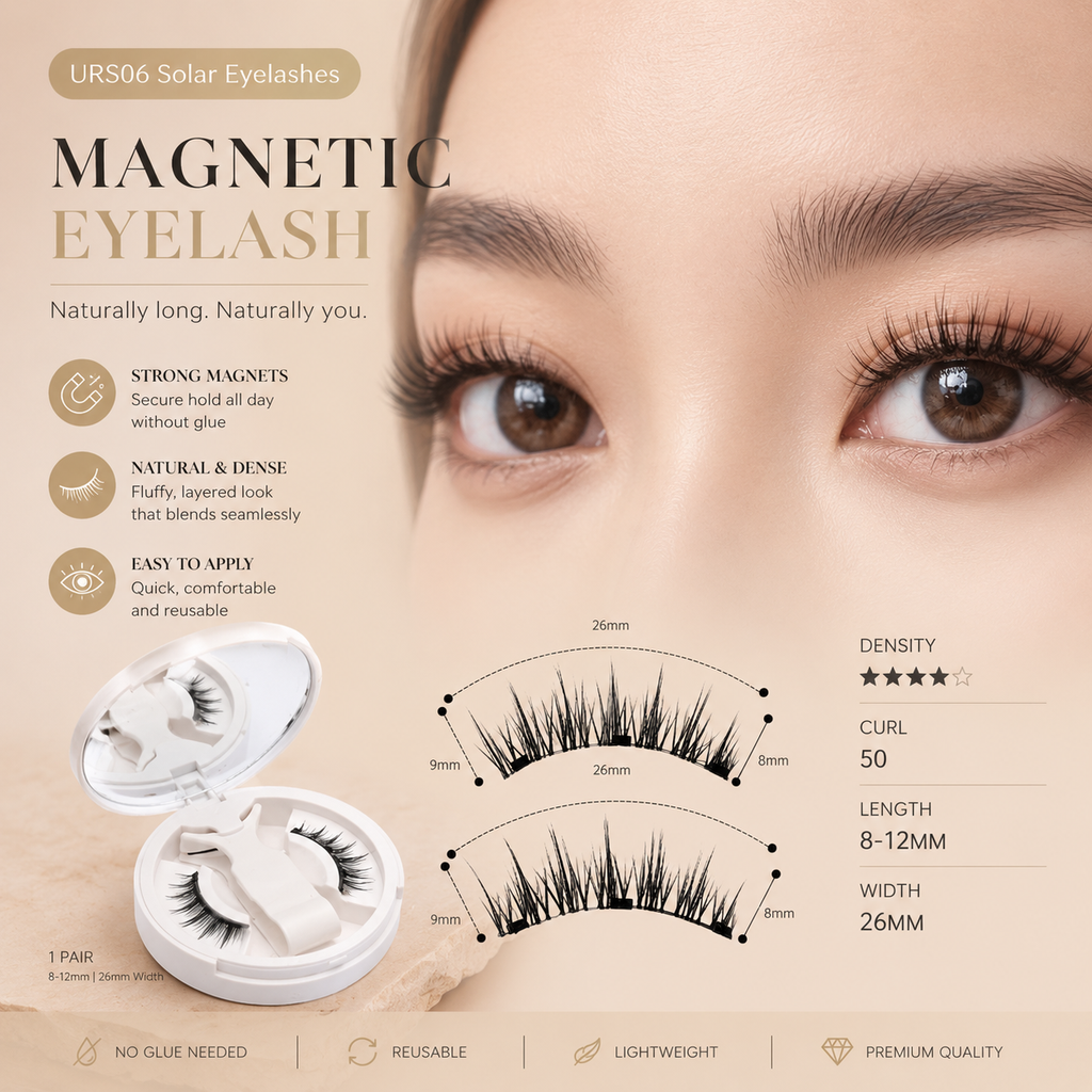 Shapenix Natural Camellia European And American-Style Voluminous Magnetic Eyelashes